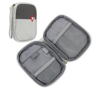 DEEPCRAFF Trousse de Premiers Secours Compacte Grise Organiseur Multi-compartiments Volume Doublure Double Face Compartiment Utilitaire Voyage et Camping Sacoche Portable