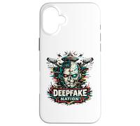 Deepfake Nation, système de Surveillance par Intelligence Artificielle et Cyberpunk Coque pour iPhone 16 Plus