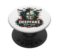 Deepfake Nation, système de Surveillance par Intelligence Artificielle et Cyberpunk PopSockets PopGrip Adhésif