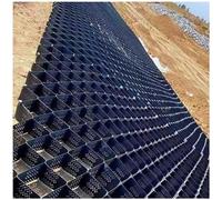 Deepfor Steep Slopes - Pavés perméables robustes pour stabilisation du sol, trous de drainage, grille au sol évolutive, 4 x 6,5 m, noir