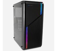 DeepGaming A230 Boîtier PC ATX et Micro ATX avec USB3.0, Panneau latéral en Verre trempé, supporte jusqu'à 6 Ventilateurs, Graphiques jusqu'à 275 mm, RVB, boîtier PC Gaming Couleur Noire
