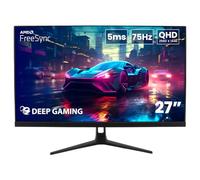 DeepGaming Ecran 27 Pouces QHD (2560 x 1440p), HDR, FreeSync, IPS, LED, 16:9, 75Hz, 5ms, Haut-parleus Intégrés 2 x 3W, HDMI + DisplayPort, VESA 100 x 100