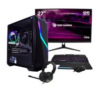 DeepGaming Nexus Pack PC Gamer Complet AMD Ryzen 7 5700G | 16Go RAM DDR4 3200mhz | RTX 3060 12Go | 1TB SSD | WiFi | W11 Pro Non Activé | Écran 27" QHD HDR | Setup Xwing PC Gaming
