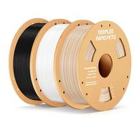 DEEPLEE Filament PETG Rapide Noir, Blanc et Beige 3kg de 1.75 mm Filament Haute Vitesse 30-600mm/s avec Précision de +/- 0,02 mm 3 Bobines pour Imprimantes 3D FDM