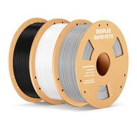 DEEPLEE Filament PETG Rapide Noir, Blanc et Gris 3kg de 1.75 mm Filament Haute Vitesse 30-600mm/s avec Précision de +/- 0,02 mm 3 Bobines pour Imprimantes 3D FDM