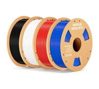 DEEPLEE Filament PETG Rapide Noir, Blanc, Rouge et Bleu 4kg de 1.75 mm Filament Haute Vitesse 30-600mm/s avec Précision de +/- 0,02 mm 4 Bobines pour Imprimantes 3D FDM