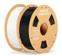 DEEPLEE Filament PETG Rapide Noir et Blanc 2kg de 1.75 mm Filament Haute Vitesse 30-600mm/s avec Précision de +/- 0,02 mm 2 Bobines pour Imprimantes 3D FDM
