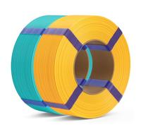 DEEPLEE Filament PLA Basic Refill Jaune Tournesol et Vert Turquoise 2kg de 1.75 mm, Précision Dimensionnelle de +/- 0,02 mm, PLA Basic de Recharge sans Bobine pour Imprimantes 3D FDM