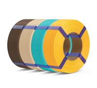 DEEPLEE Filament PLA Basic Refill Jaune Tournesol, Vert Turquoise, Beige et Brun 4kg de 1.75 mm, Précision Dimensionnelle de +/- 0,02 mm, PLA Basic de Recharge sans Bobine pour Imprimantes 3D FDM