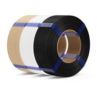 DEEPLEE Filament PLA Basic Refill Noir, Blanc et Beige 3kg de 1.75 mm, Précision Dimensionnelle de +/- 0,02 mm, PLA Basic de Recharge sans Bobine pour Imprimantes 3D FDM