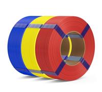 DEEPLEE Filament PLA Basic Refill Rouge, Jaune et Bleu 3kg de 1.75 mm, Précision Dimensionnelle de +/- 0,02 mm, PLA Basic de Recharge sans Bobine pour Imprimantes 3D FDM