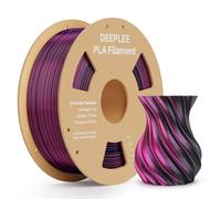 DEEPLEE Filament PLA de Soie PLA Silk Noir et Rouge Bicolore 1kg de 1.75 mm avec Précision de +/- 0,02 mm 1 Bobine pour Imprimantes 3D FDM