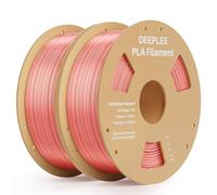 DEEPLEE Filament PLA de Soie PLA Silk Rose Pêche 2KG de 1.75 mm avec Précision de +/- 0,02 mm 2 Bobines pour Imprimantes 3D FDM