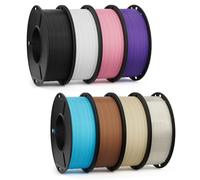DEEPLEE Filament PLA Multicolore Noir, Blanc, Rose, Violet, Translucide, Bleu Ciel, Brun et Beige 250g de 1.75 mm avec Haute Précision de +/- 0,02 mm 8 Bobines pour Imprimantes 3D FDM