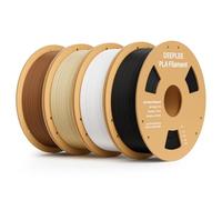 DEEPLEE Filament PLA Noir, Blanc, Beige et Brun 4kg de 1.75 mm avec Haute Précision de +/- 0,02 mm 4 Bobines pour Imprimantes 3D FDM