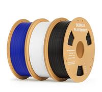 DEEPLEE Filament PLA Noir, Blanc et Bleu Foncé 3kg de 1.75 mm avec Précision de +/- 0,02 mm 3 Bobines pour Imprimantes 3D FDM
