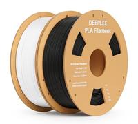 DEEPLEE Filament PLA Noir et Blanc 2kg de 1.75 mm avec Haute Précision de +/- 0,02 mm 2 Bobines pour Imprimantes 3D FDM