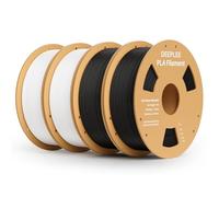 DEEPLEE Filament PLA Noir et Blanc 4kg de 1.75 mm avec Haute Précision de +/- 0,02 mm 4 Bobines pour Imprimantes 3D FDM