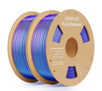 DEEPLEE Filament PLA Soie 1.75mm Bleu Violet Bicolore 2kg | Bobine PLA Silk Filament Bundle, Lot PLA pour Imprimantes 3D FDM, Texture Brillante Soyeuse