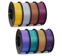 DEEPLEE Filament PLA Soie PLA Silk Multicolore 8 Bobines 250g, Précision 1.75mm +/- 0,02 mm pour Imprimante 3D FDM