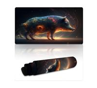 DEEPPAPEU Tapis de Souris imperméable Motif Cochon 40 x 75 cm Surface Douce et Lisse Base en Caoutchouc antidérapante Tissu Doux et imperméable