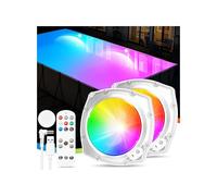 DeeprBetter Lumiere Piscine Hors Sol avec Télécommande, Rechargeable Lumiere Piscine Sous l'Eau avec 9 Modes Spectacle Lumineux Sous-marin, Lampe Piscine LED Etanche IP68, Eclairage Piscine Spa-2PCS