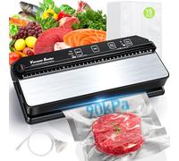DeeprBetter Machine Sous Vide Alimentaire, 90kPa Appareil Mise Sous Vide Alimentaire Sec et Humide à Double Pompe, Tout en 1 Sous Videuse Alimentaire Professionnelle avec 13mm Scellage Elargi, 15 Sacs
