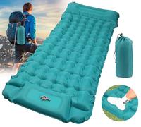DeeprBling Matelas de Camping Autogonflant avec Pompe à Pied & Oreiller, Matelas Randonnée Ultraléger, Matelas Gonflable Camping Résistant à l'eau, Matelas Camping 1 Place pour Trekking, 200X70X10 CM