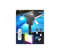 DeeprBlu 2 en 1 Lumiere Piscine Solaire avec Thermomètre de Piscine, Éclairage Piscines Submersible avec Télécommande, 10 Modes D'éclairage & Écran Rétroéclairé Nocturne, pour Piscines Enterrée