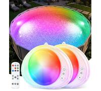 DeeprBlu 2026 Nouveau Éclairage Piscine Submersible Sans Fil avec Télécommande, Rechargeable Lumiere Piscine Sous l'Eau avec Spectacle Lumineux, IP68 Etanche Éclairage Piscines Aimanté pour Spa - 2PK