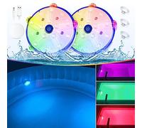 DeeprBlu Lumière Piscine Flottante, Lumière pour Baignoire Changement de Couleur Rechargeables, Lumière Spa LED Sous Marine, Éclairage Piscine Submersible avec Aimant, Ventouses, Éclairage Submersible