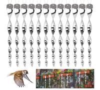 Deepton Lot de 12 répulsifs réfléchissants anti-oiseaux - Argent - Répulsif contre les pigeons - Pour balcon, jardin, toit, rebord de fenêtre, balcon