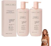 Deepwily Clear Self Tanning Gel, Deepwily Intensive Tanning Gel, Accelerateur De Bronzage, Huile De Bronzage, Activateur De Bronzage, Hydrate, Pour Peaux Sensibles, Résiste à L'eau, 400ml (2PC)