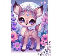 Deer 1000 Pièces Papier Résistant Biche Pourpre Puzzle Adultes Puzzle Portable Soirée Jeux en Famille Stimulant Et Amusant Heures Divertissement 70x50cm/1000pcs