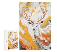 Deer Abstract Painting Artwork Puzzle 1000 Pièces Educa Jouet en Bois Cadeau Unique Décoration Intérieure Jeu Éducatif Challenge Toy Adultes Et Enfants À Partir De 14 Ans 1000 PCS