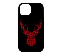 Deer Antler Buffalo Check Plaid Renne Hunter Femmes Hommes Coque pour iPhone 14