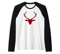 Deer Antler Buffalo Check Plaid Renne Hunter Femmes Hommes Manche Raglan