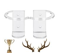 Deer Antler Mounting Kit - 2 Pieces Rustic Elk Moose Acrylic Holder Display | Antler Shed Hanger for Living Room Office Wall Cabin Studio Cottage Men Cave