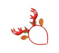 Deer Antlers Headband - Woven Fabric 24x22x2cm | Glitter Christmas Reindeer Headdress | Festive Elk Antler Hairband For Holiday Party, Cosplay, And Winter Celebration Wear