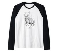 Deer Grace in Chaos Élégant Bois Abstrait Nature Calme Manche Raglan