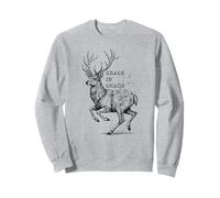 Deer Grace in Chaos Élégant Bois Abstrait Nature Calme Sweatshirt