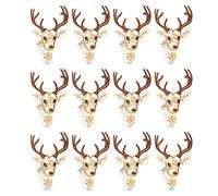 Deer Head Patches Embroidered Iron On Christmas DIY Sew On Applique For Clothing Bags Hats Jackets Backpacks Material 12 pièces taille 9 x 7 cm