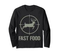 Deer Hunter Fast Food Lover Hunting Lover Deer Season Manche Longue