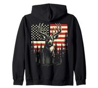 Deer Hunting, Drapeau américain, Deer Hunter, Deer Season Sweat à Capuche