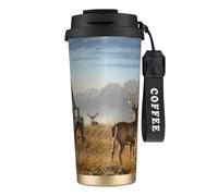Deer Hunting Tasse à café à double paroi en acier inoxydable 316, durable, isolée et élégante pour les amateurs de café et de thé