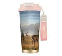 Deer Hunting Tasse à café à double paroi en acier inoxydable 316, durable, isolée et élégante pour les amateurs de café et de thé