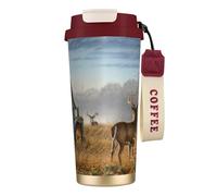 Deer Hunting Tasse à café à double paroi en acier inoxydable 316, durable, isolée et élégante pour les amateurs de café et de thé