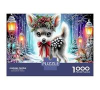 Deer in Bloom Puzzle Classique Xmas Bloom, Carton Résistant, Relax & Créativité, Activité Familiale, Cadeau Parfait pour Adultes 70x50cm/1000pcs