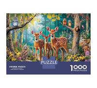 Deer in Forest Puzzle De 1000 Pièces pour Adultes Et Enfants Dès 14 Ans Jeu Patience Réflexion Qualité Supérieure Décoration Maison Loisirs Créatifs 70x50cm/1000pcs
