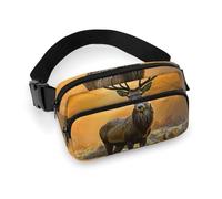 Deer in The Grass Sac banane tendance avec sangle réglable pour entraînement en plein air cyclisme Unisexe Blanc 20 x 13 cm, blanc, 20x13cm, Sac banane